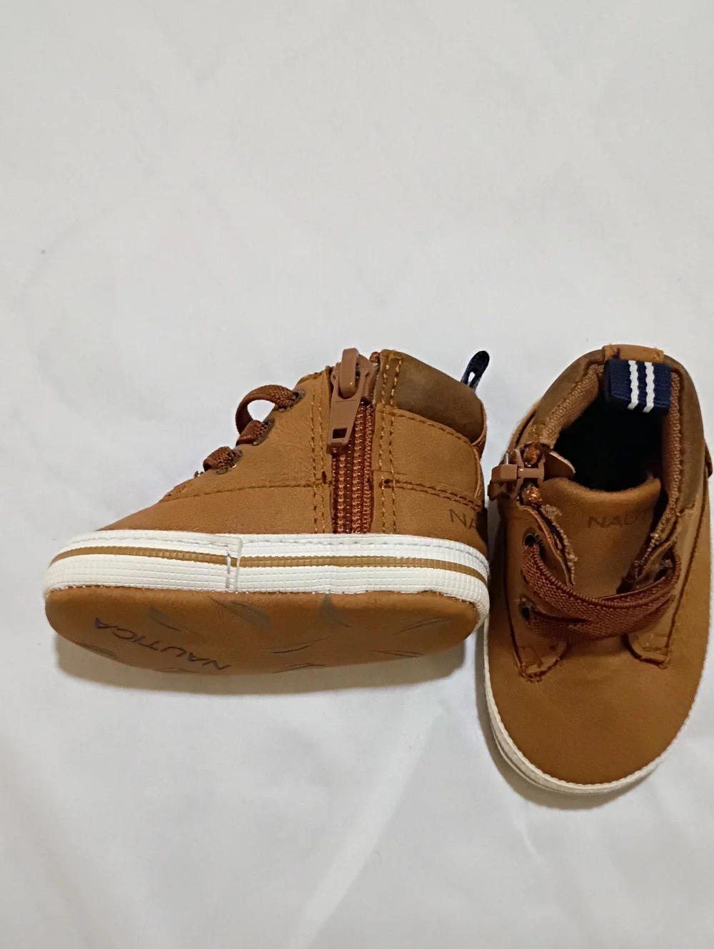 Kids Brown Zip-Up Casual Sneakers